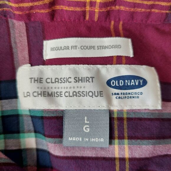 Old Navy Brick Red Plaid Flannel Button-down Shirt Sz L - Picture 8 of 10